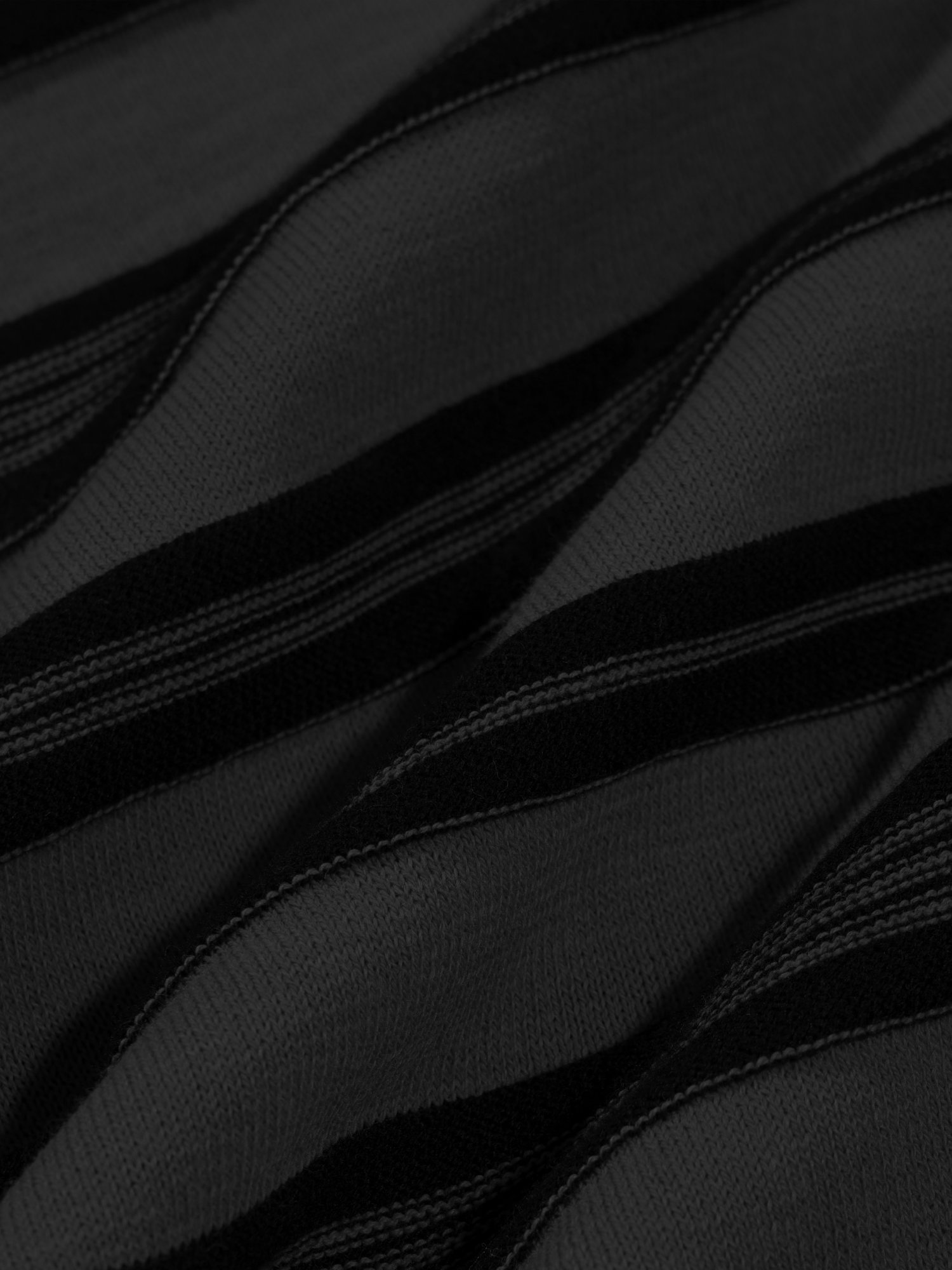 3-Line Round Stripe Knit (Charcoal)