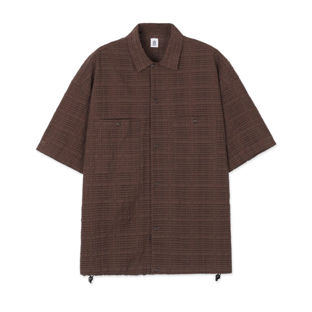 Down Check Half Shirt (Brown)