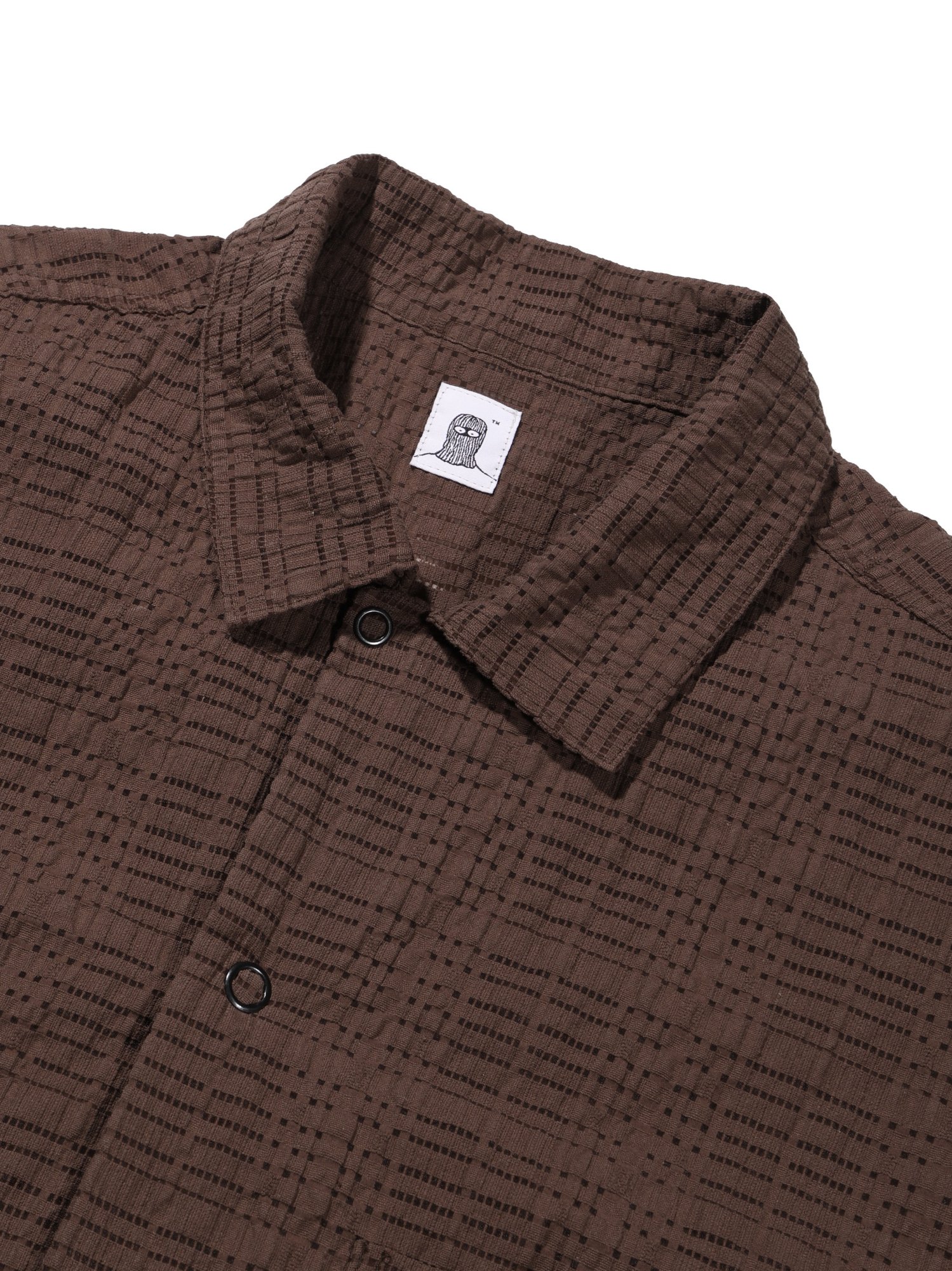 Down Check Half Shirt (Brown)
