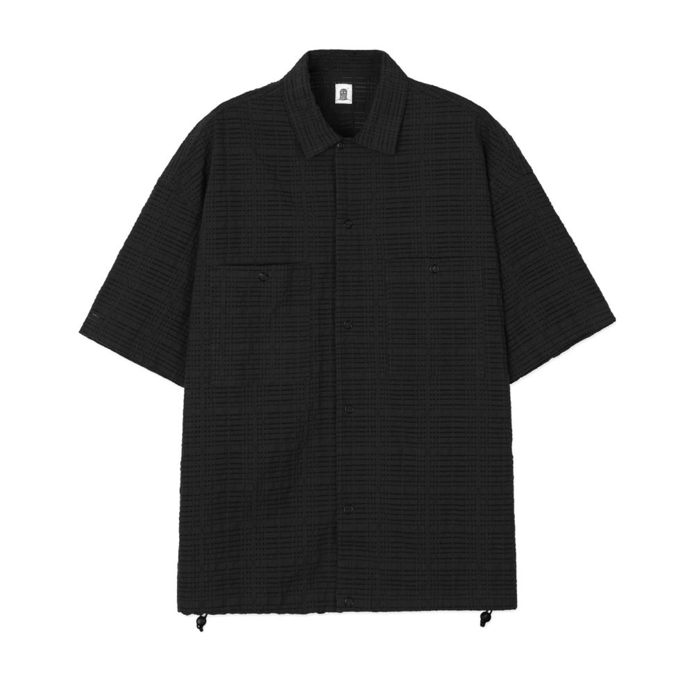 Down Check Half Shirt (Black)