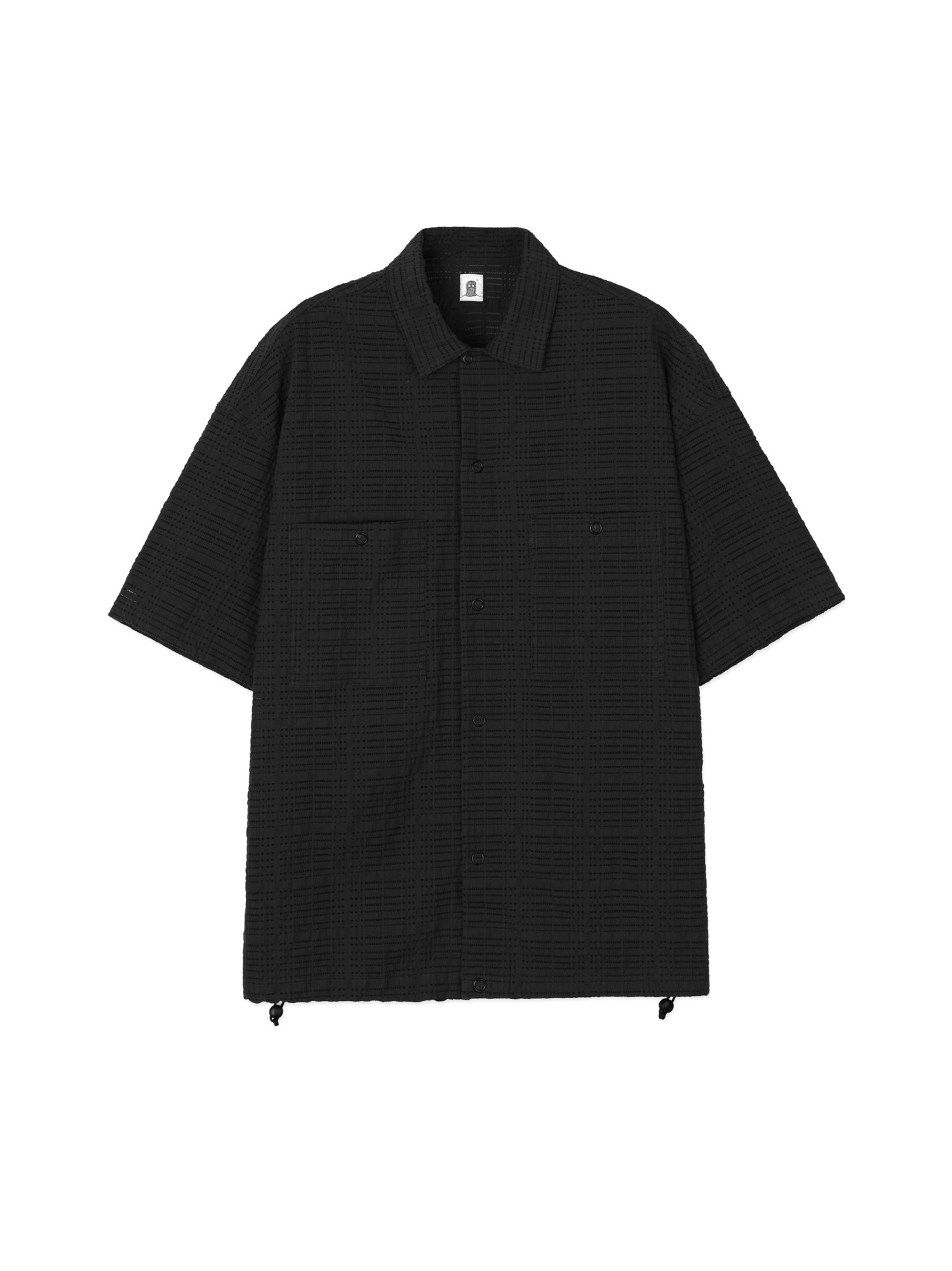 Down Check Half Shirt (Black)