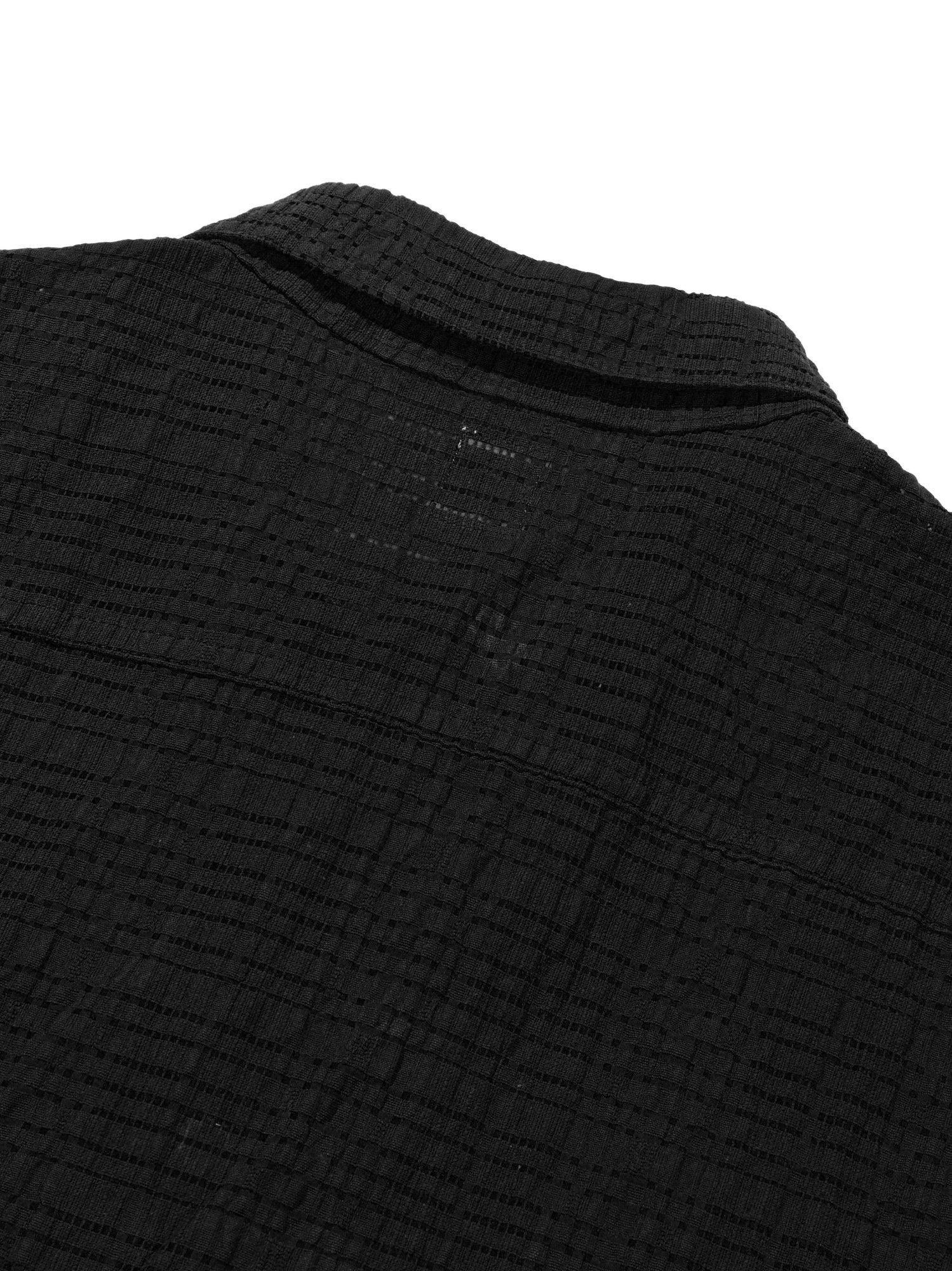 Down Check Half Shirt (Black)
