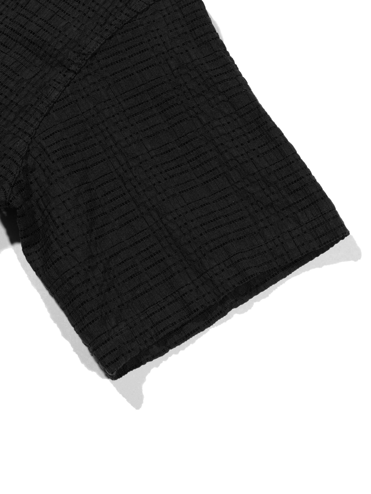 Down Check Half Shirt (Black)