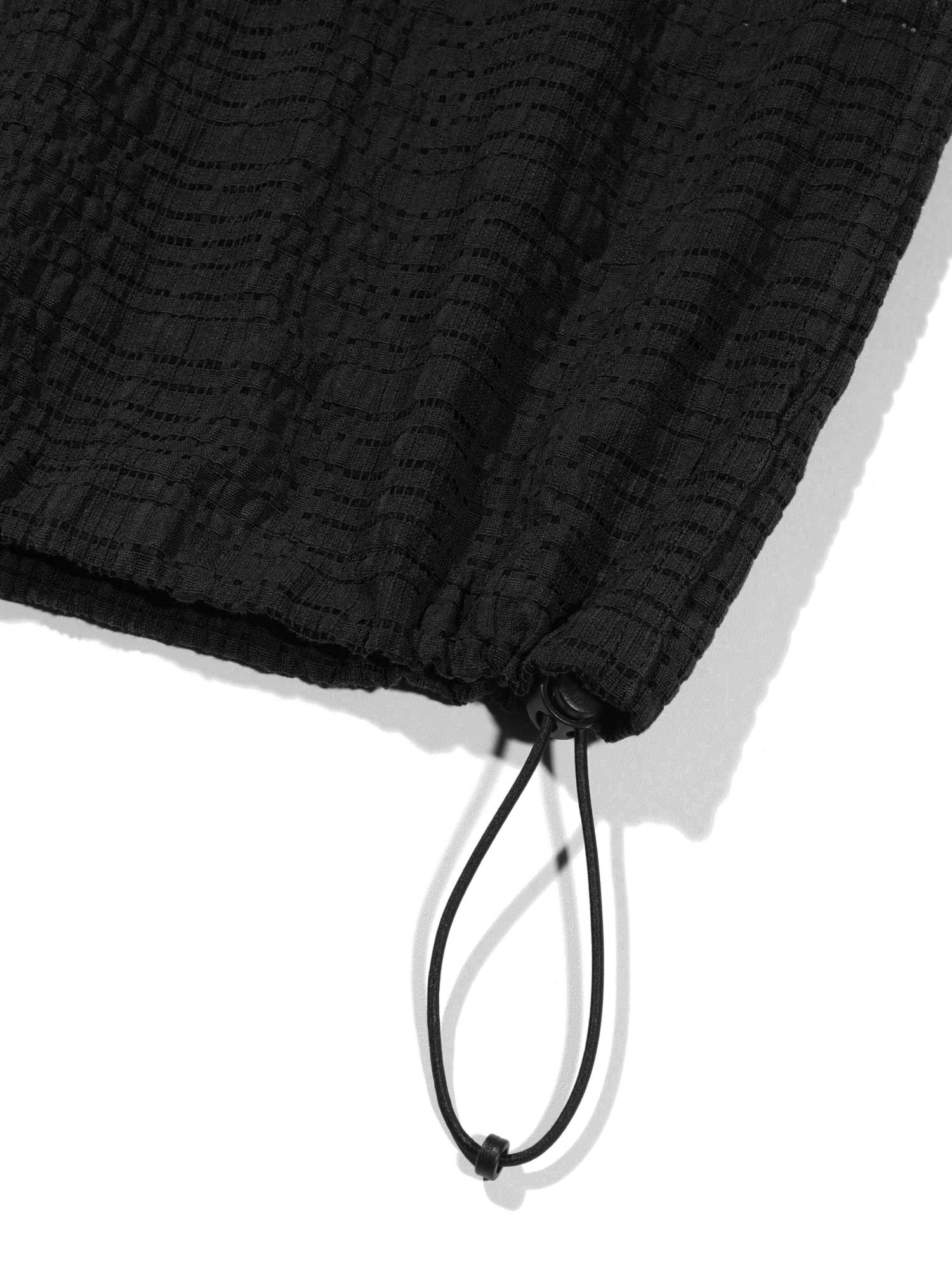 Down Check Half Shirt (Black)
