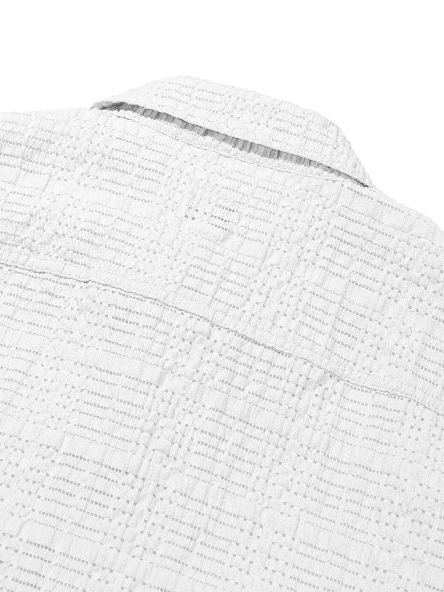 Down Check Half Shirt (White)