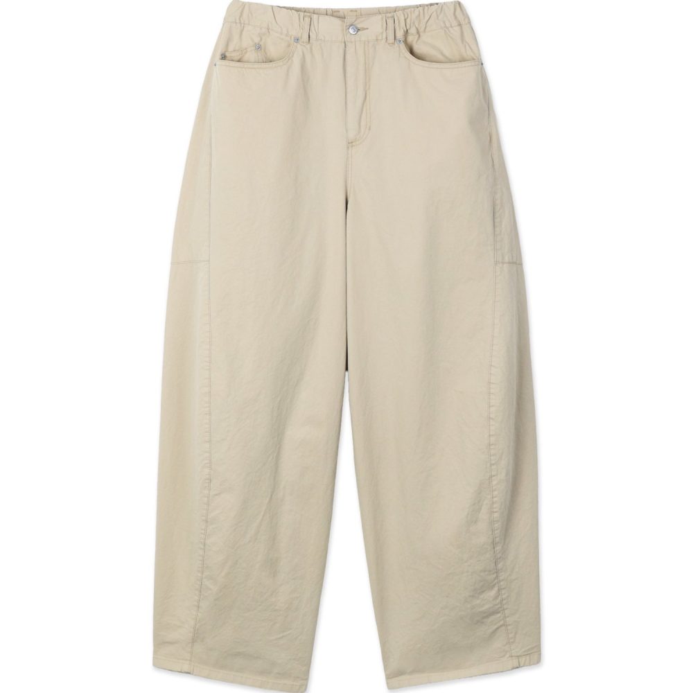 Light Cotton Twist Pants (Khaki Beige)