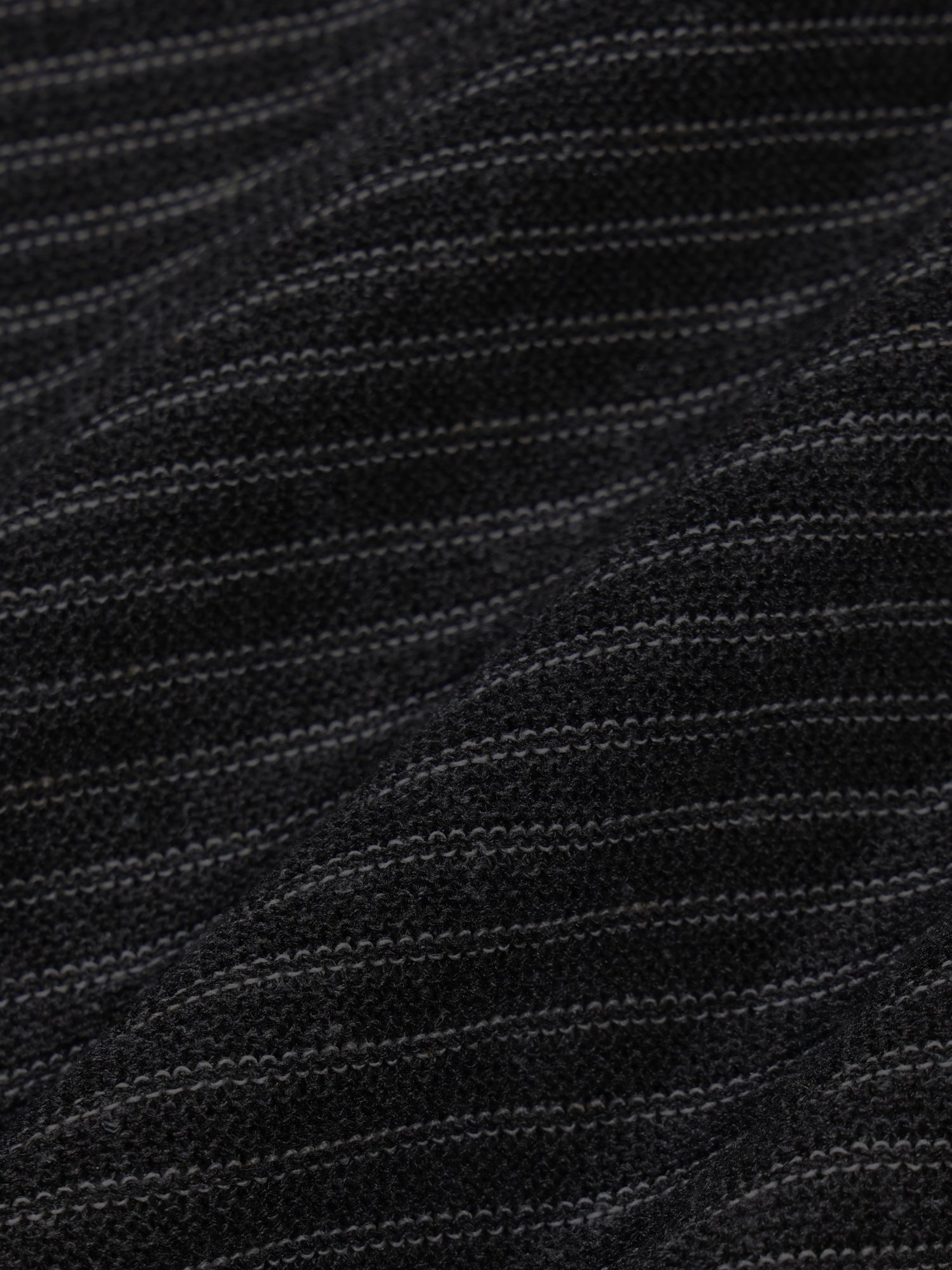 Linen Stripe Henry Half Knit (Black)