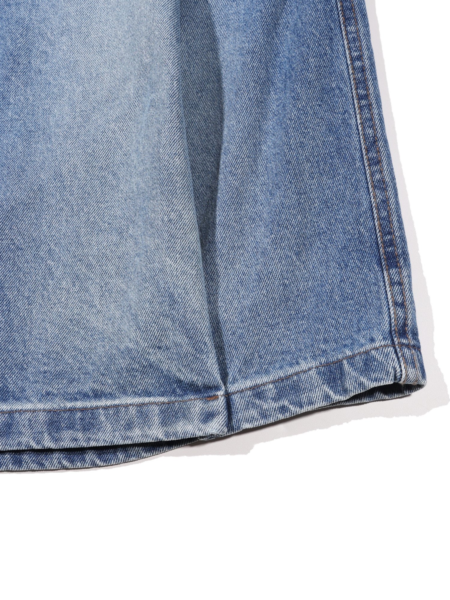 Folded Denim Shorts (Mid Blue)