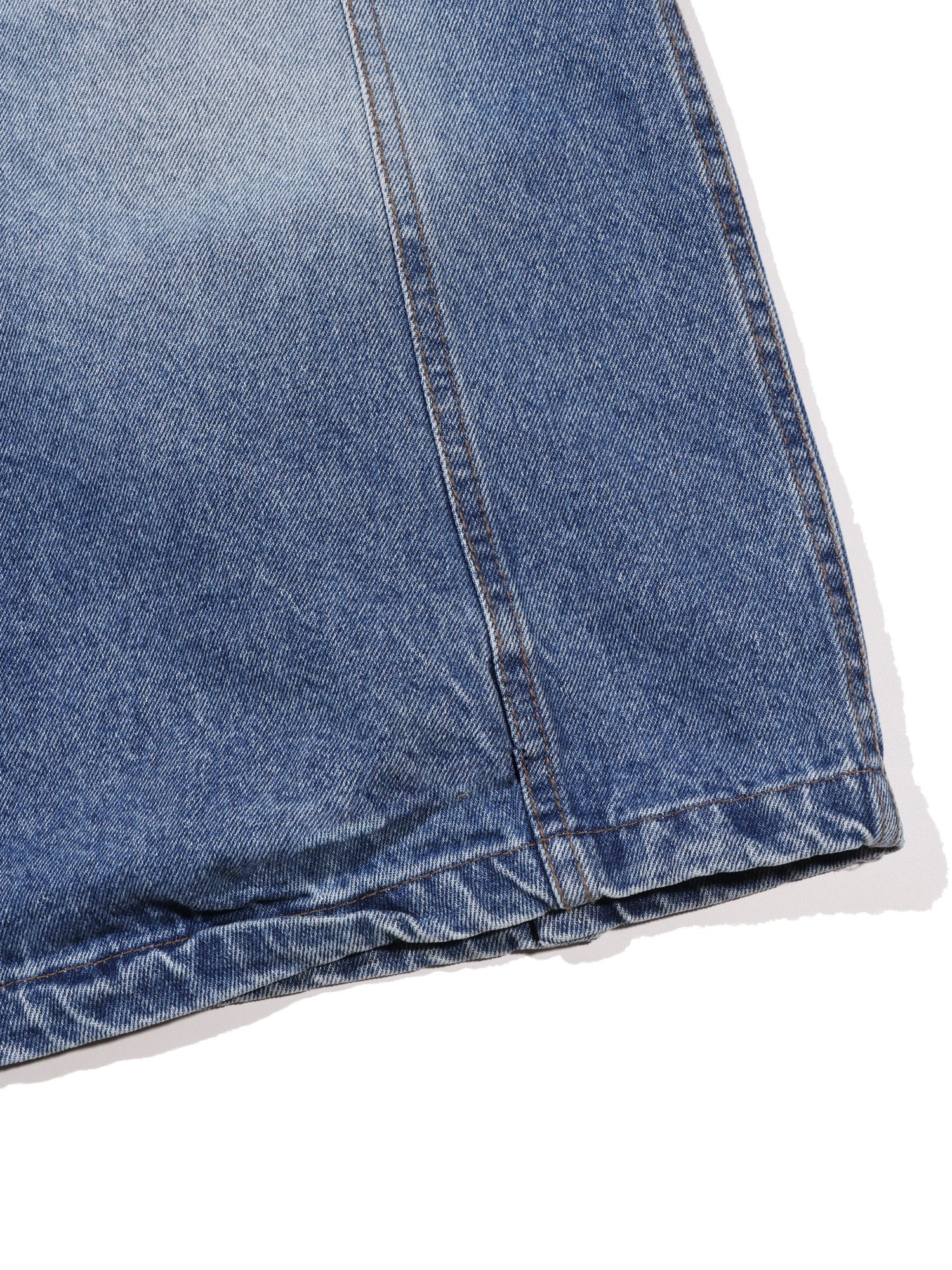 Folded Denim Shorts (Mid Blue)