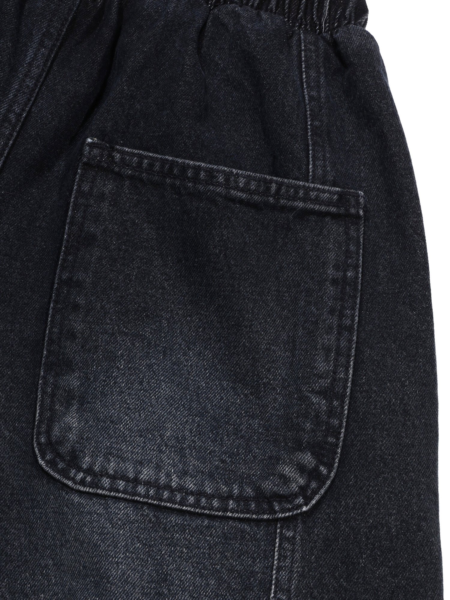 Folded Denim Shorts (Black)