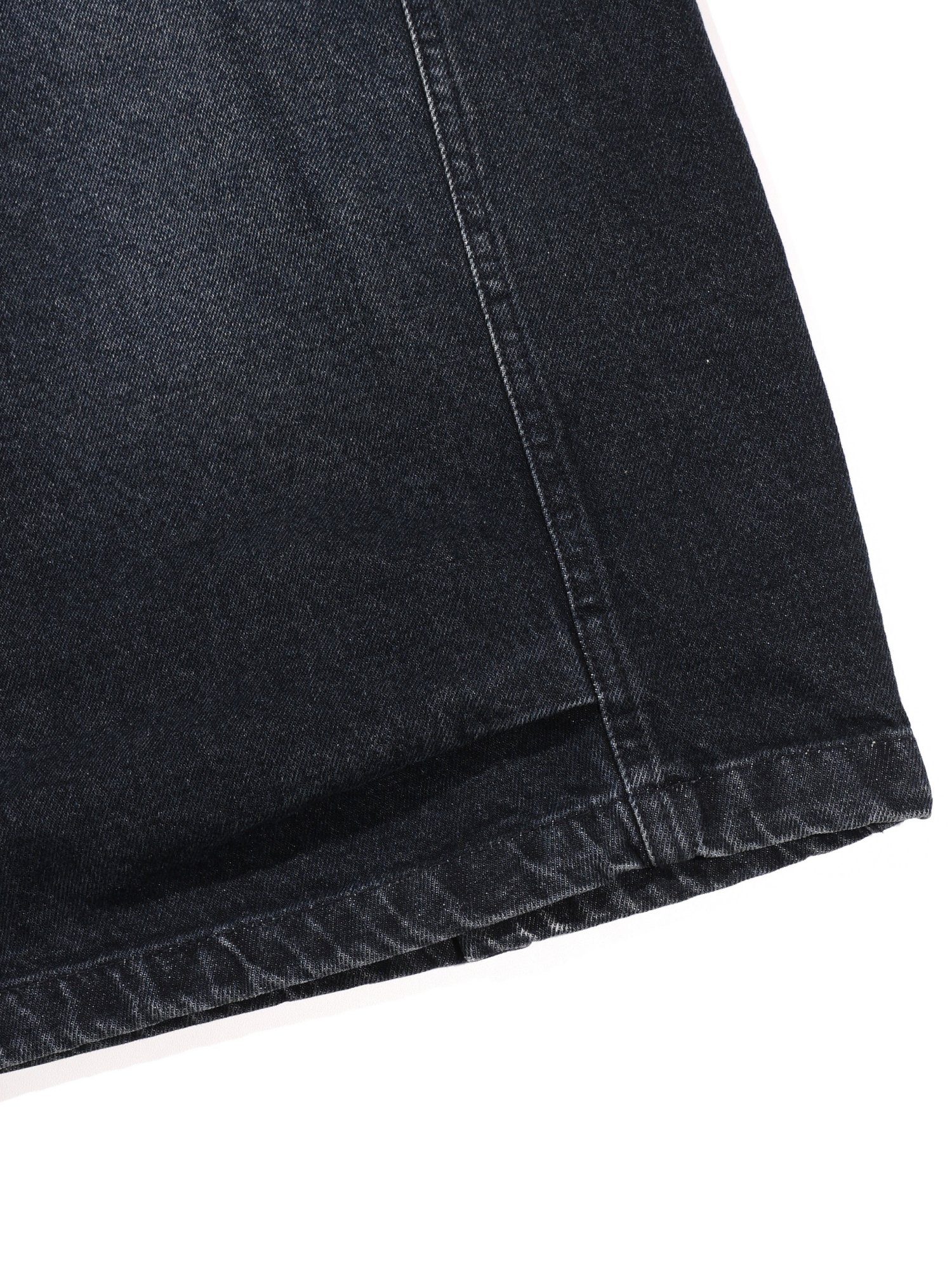 Folded Denim Shorts (Black)