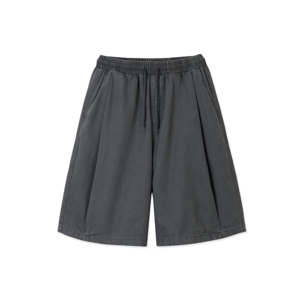 Plain Folded Shorts (Charcoal Khaki)