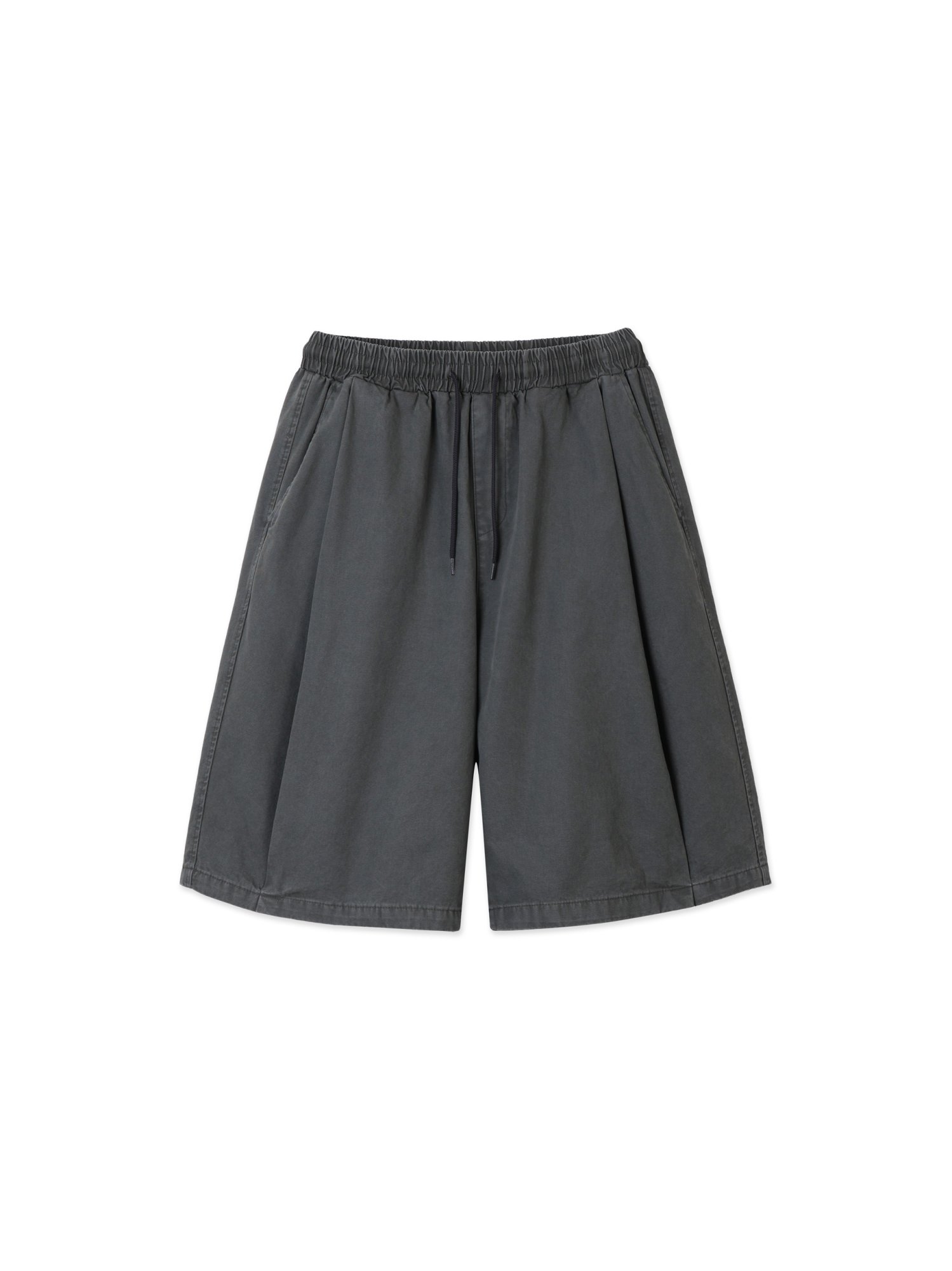 Plain Folded Shorts (Charcoal Khaki)