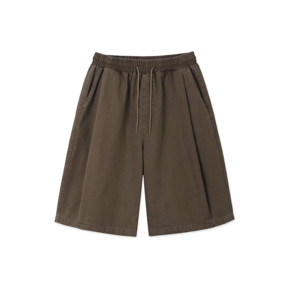 Plain Folded Shorts (Brown)