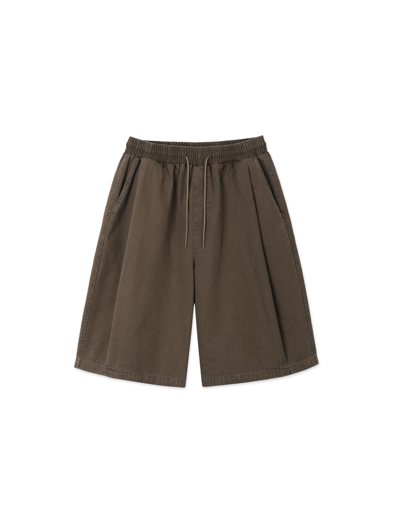 Plain Folded Shorts (Brown)