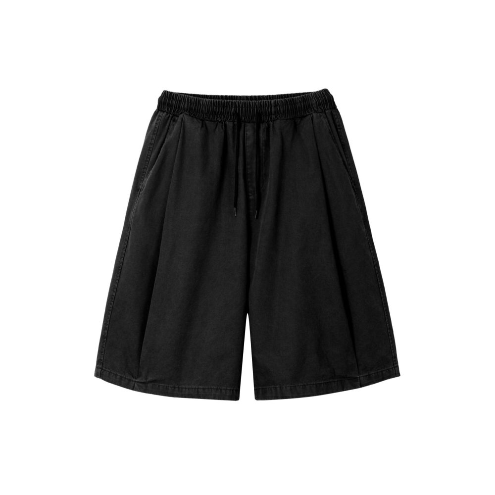 Plain Folded Shorts (Black)