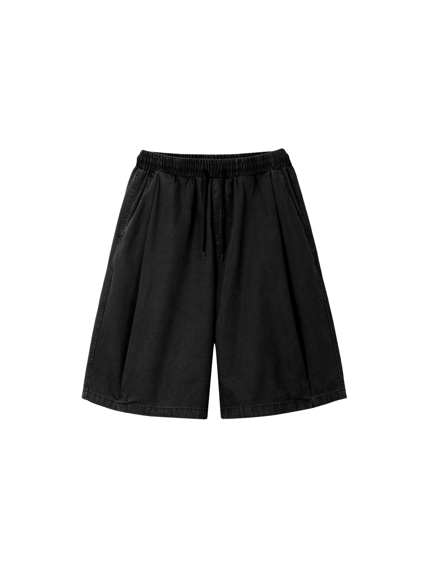 Plain Folded Shorts (Black)